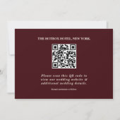 Burgundy & Ivory Photo QR Code Elegant Wedding Save The Date (Rückseite)