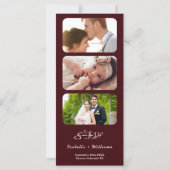 Burgundy & Ivory Photo QR Wedding Save The Date (Rückseite)