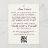 Burgundy & Ivory QR Code Wedding Guest Details Begleitkarte (Vorderseite)
