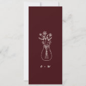 Burgundy & Ivory Reserved Seating Wedding Tag Einladung (Rückseite)