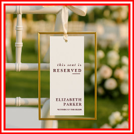 Burgundy & Ivory Reserved Seating Wedding Tag Einladung