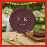 Burgundy & Ivory Rustic Wedding  Pappteller<br><div class="desc">Elevate your reception or rehearsal dinner with these Burgundy & Ivory Rustic Wedding Paper Plates. Featuring a sophisticated deep wine-red border and a clean ivory center, these plates offer a high-end, editorial look without the hassle of traditional china. Perfect for rustic vineyard weddings, autumn garden parties, or cocktail hours, they...</div>