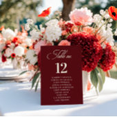 Burgundy Ivory Seating Chart Names Wedding Sign Tischnummer