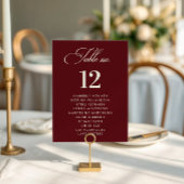 Burgundy Ivory Seating Chart Names Wedding Sign Tischnummer