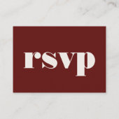 Burgundy & Ivory Simple Wedding QR Code RSVP Begleitkarte (Rückseite)