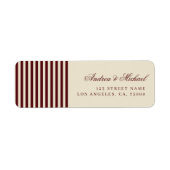 Burgundy & Ivory Stripes Return Address Wedding (Vorne)
