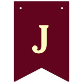 Burgundy Just Married Wedding Bunting Flags Wimpelkette (Zweite Fahne)