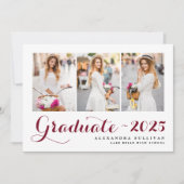 Burgundy-Klasse 2025 Foto Collage Abschluss Ankündigung (Vorderseite)