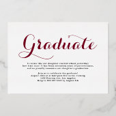 Burgundy-Klasse 2025 Foto Collage Abschluss Folieneinladung (Rückseite)