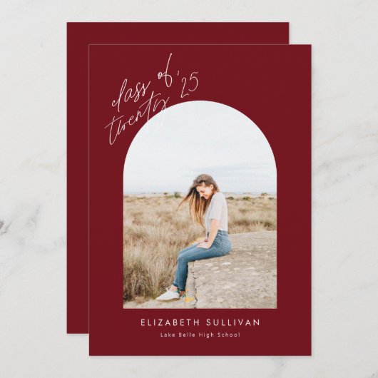 Burgundy-Klasse des Abschlusses für Arch-Foto 2025 Ankündigung (Vorne/Hinten)