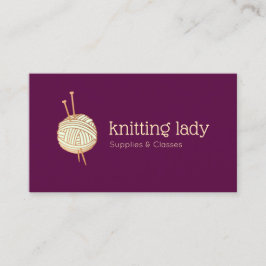 Burgundy Knitting Crochet Garnball-Logo Visitenkarte