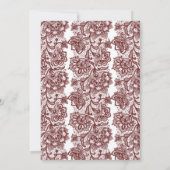 Burgundy Lace Elegante Vintage Wedding Einladung (Rückseite)