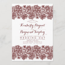 Burgundy Lace Elegante Vintage Wedding