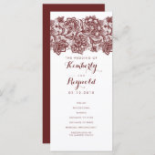 Burgundy Lace Elegante White Wedding Programs Programm (Vorne/Hinten)