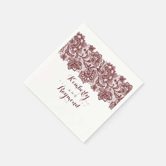 Burgundy Lace Serviette (Ecke)