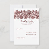 Burgundy Lace Wedding RSVP (Vorderseite)