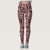Burgundy Lace Wirbel Leggings (Vorderseite)