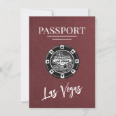 Burgundy Las Vegas Passport Save the Date (Vorderseite)