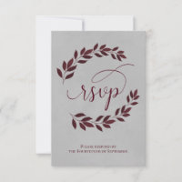 Burgundy Laurel Verlasse über die Hochzeit von Gra
