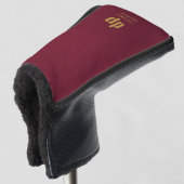 Burgundy Leather Look Monogram Individuelle Name P Golf Headcover (3/4 Vorderseite)