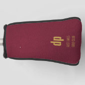 Burgundy Leather Look Monogram Individuelle Name P Golf Headcover (Vorderseite)