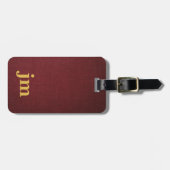 Burgundy Leinenstruktur Kundendesign Gepäckanhänger (Vorderseite horizontal)
