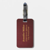 Burgundy Leinenstruktur Kundendesign Gepäckanhänger (Rückseite vertikal)