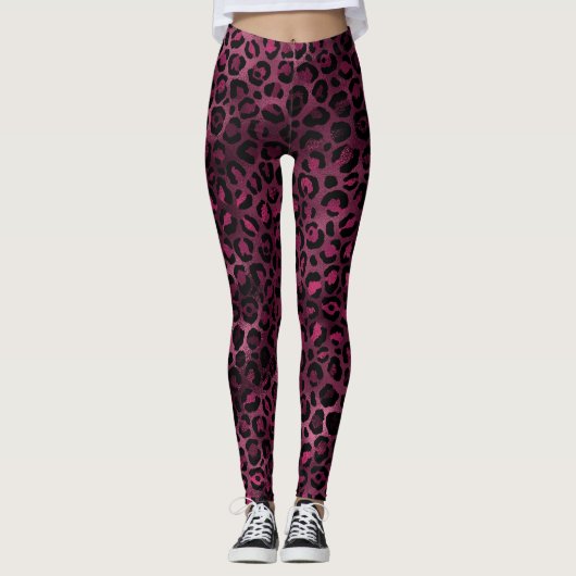 Burgundy Leopard Leggings (Vorderseite)