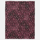Burgundy Leopard Print Glitzer Fleecedecke (Vorderseite)