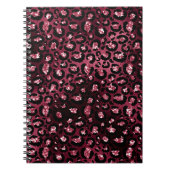Burgundy Leopard Print Glitzer Notizblock (Vorderseite)