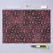 Burgundy Leopard Print Glitzer Seidenpapier (Handwerk)