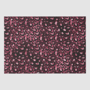 Burgundy Leopard Print Glitzer Seidenpapier