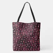 Burgundy Leopard Print Glitzer Tasche (Rückseite)