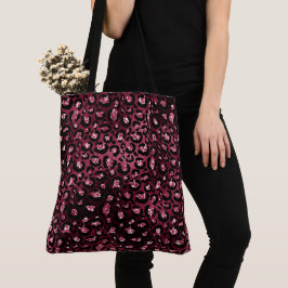 Burgundy Leopard Print Glitzer Tasche