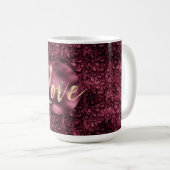 Burgundy Leopard Print Gold Liebe Kaffeetasse (VorderseiteRechts)