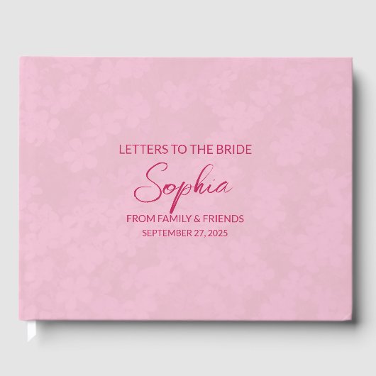 Burgundy Letters to Bride Keepake Notebook Gästebuch (Vorderseite)