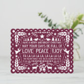 Burgundy Liebe Peace Joy Papel Picado Weihnachten (Stehend Vorderseite)