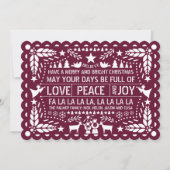Burgundy Liebe Peace Joy Papel Picado Weihnachten (Vorderseite)