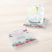 Burgundy Lifetime von Butterflies-Brautparty Glasuntersetzer (Schrägansicht)