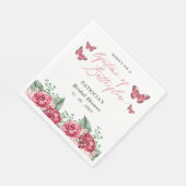 Burgundy Lifetime von Butterflies-Brautparty Serviette (Ecke)