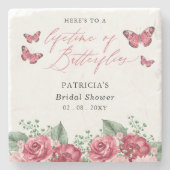 Burgundy Lifetime von Butterflies-Brautparty Steinuntersetzer (Vorderseite)