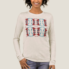 Burgundy Light Blue Large Tiles Southwest Art Tri-Blend Shirt