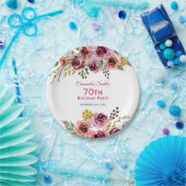 Burgundy Lila Brown Rose Rustikale Blumengeburt Pappteller (Party)