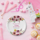 Burgundy Lila Brown Rose Rustikale Blumengeburt Pappteller (Party)