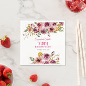 Burgundy Lila Brown Rose Rustikale Blumengeburt Serviette (Beispiel)