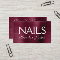 Burgundy Lila Brushed Metal Nail Salon