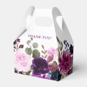 Burgundy Lila Floral Rustic Boho Wedding Geschenkschachtel (Rückseite)