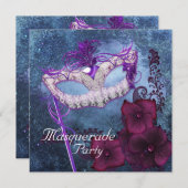 Burgundy Lila Masquerade Party Einladungen (Vorne/Hinten)