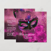 Burgundy Lila Pink Masquerade Party Einladungen (Vorne/Hinten)