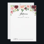 Burgundy Lila Spring Floral Calligraphy Wedding Hinweiskarte<br><div class="desc">Diese bordeauxrote, lila Frühlingskalligrafie ist der ideale Begleiter für eine moderne Hochzeit. Die handbemalte Einrichtung besteht aus grünen Blätter, blendend rosa, rot, lila, rot, weiß und bordeauxfarbenen Rose, die in kleinen niedlichen Bouquets gepflegt sind. Diese Karten sind ideal für Hochzeiten, Brautparty, Babydusche, Graduiertenfest u.v.m. Personalisieren Sie die Karten mit den...</div>